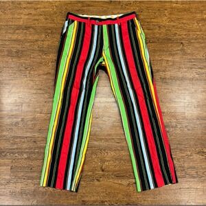 Loudmouth Multicolor Striped Casual Outdoor Golf Chino Pants Trousers Men 34x30